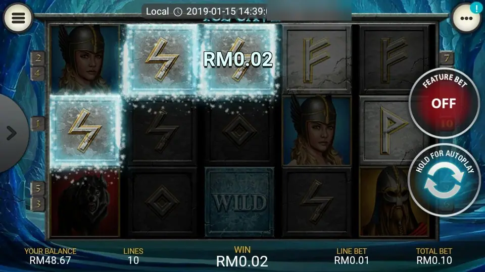 Ice Cave di LPE88 dengan rune berlapis es di gulungan 1 sampai 3 dan kemenangan RM0.02